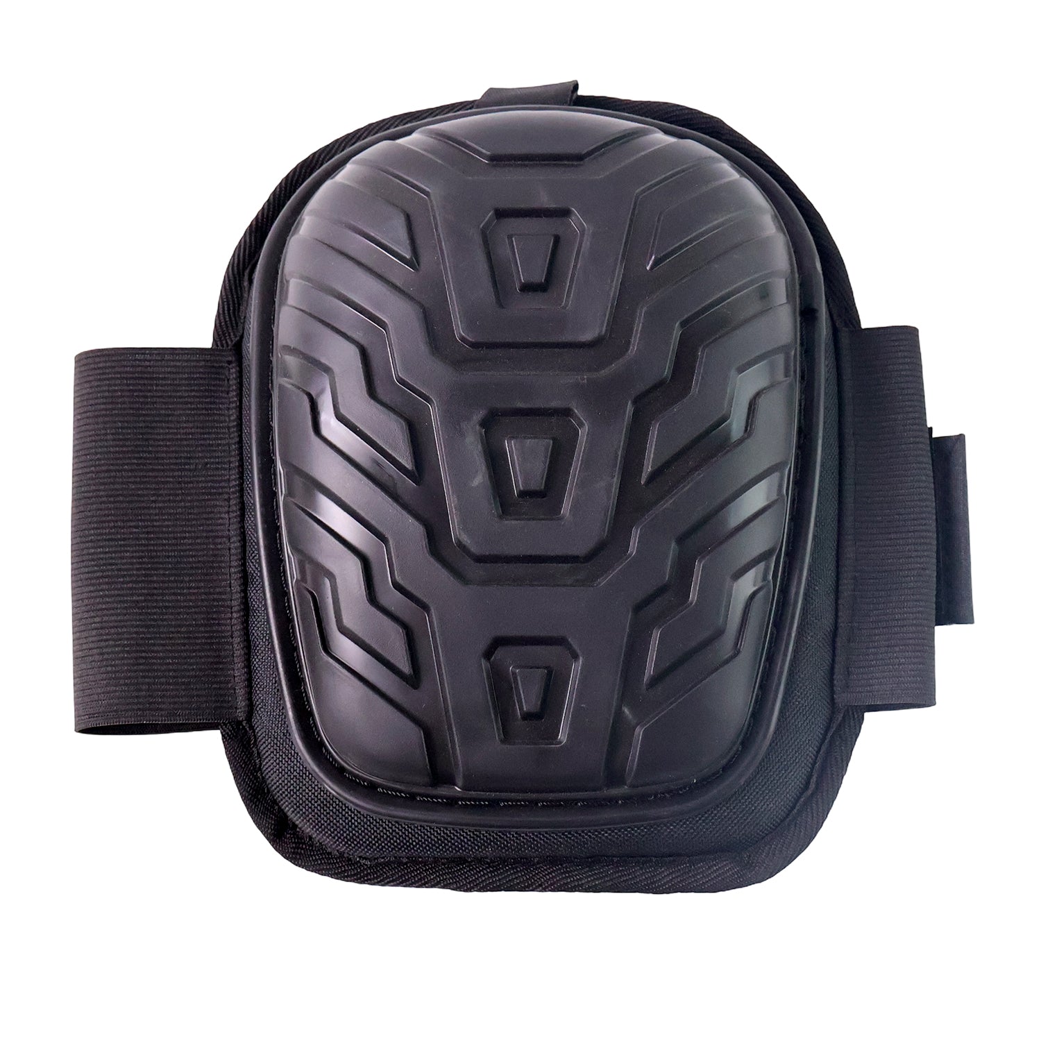 shock-resistant knee pads for construction with black hard protective cap and adjustable elastic straps